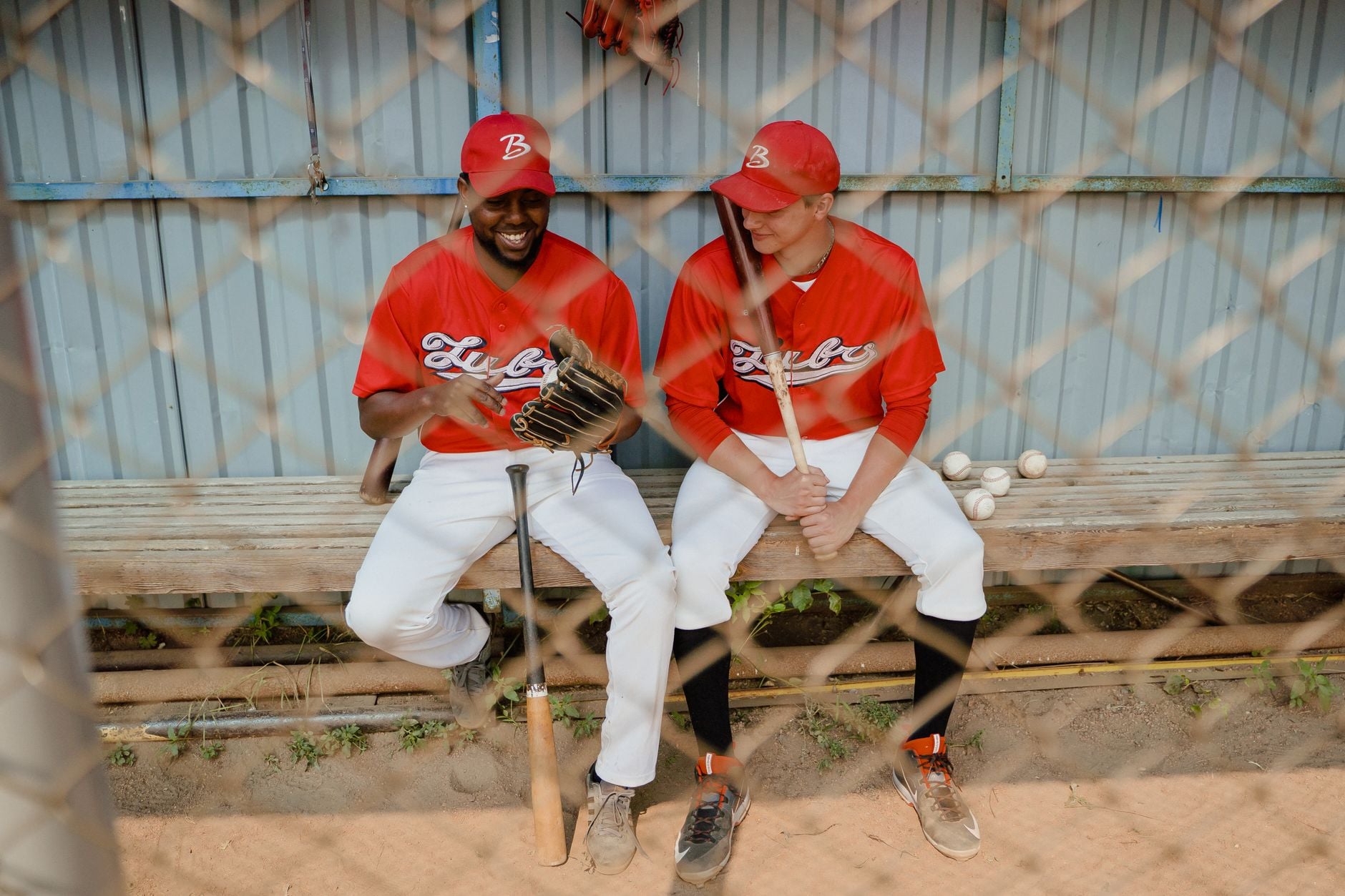Baseball team in dugout