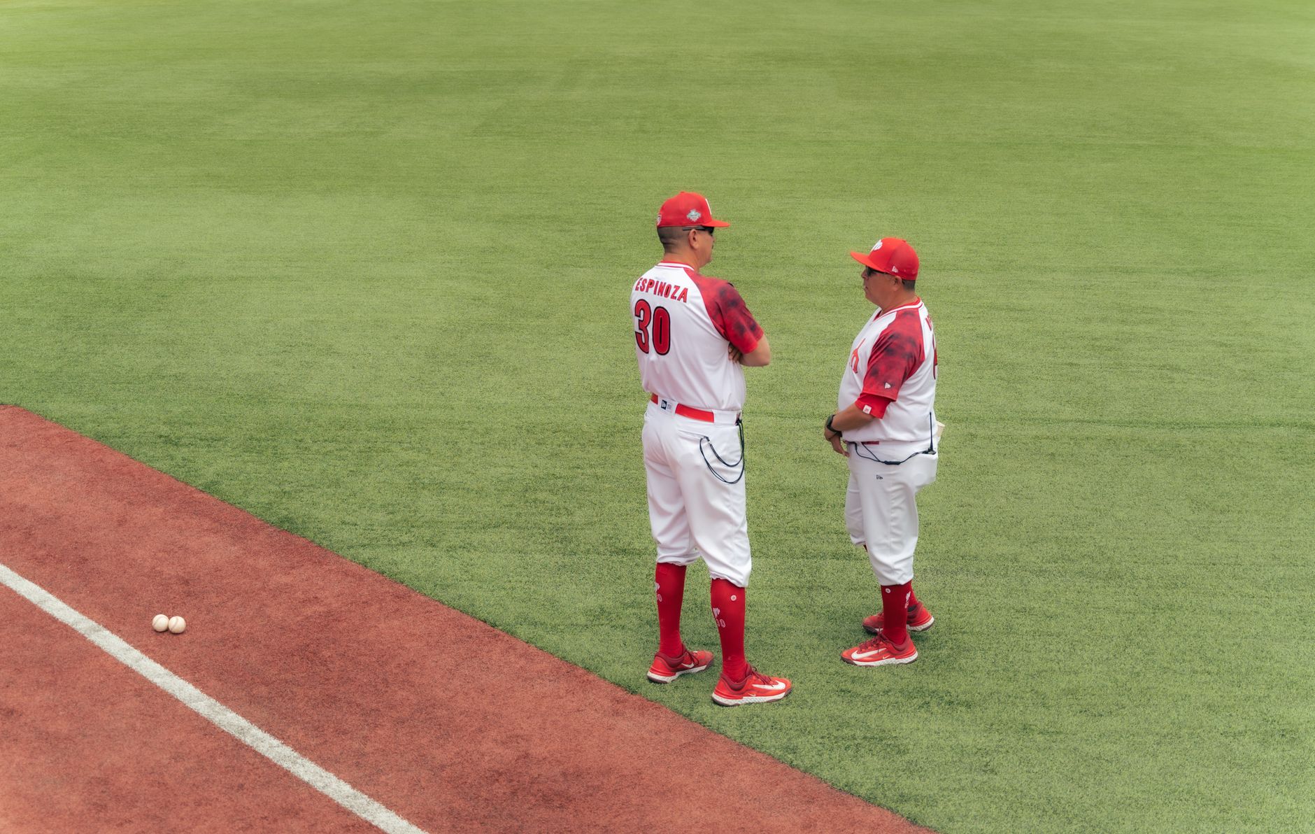 Baseball players on field